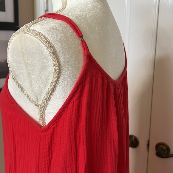 Red organic cotton Magaschori beach cover size S - Picture 3 of 7